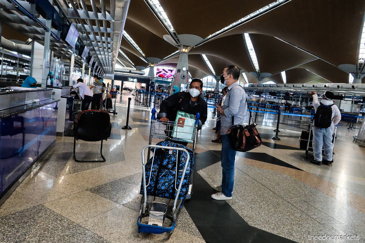 The vaccinated travel lane is between KLIA (pic) and the Changi Airport. (Photo by Zahid Izzani Mohd Said/The Edge)